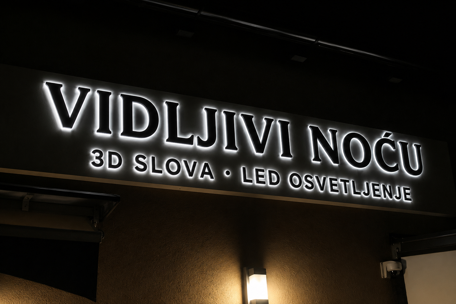 Noćna Alubond reklama sa LED svetlom